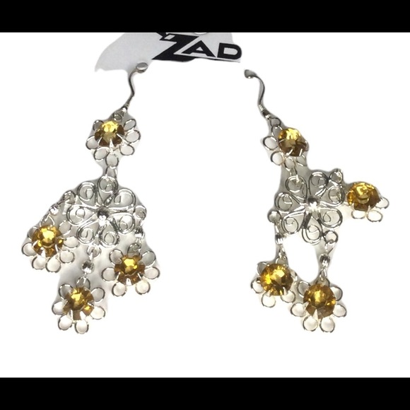 Zad silver dangling earrings with topaz stones - Picture 5 of 7